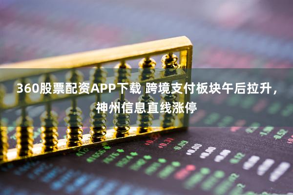 360股票配资APP下载 跨境支付板块午后拉升，神州信息直线涨停